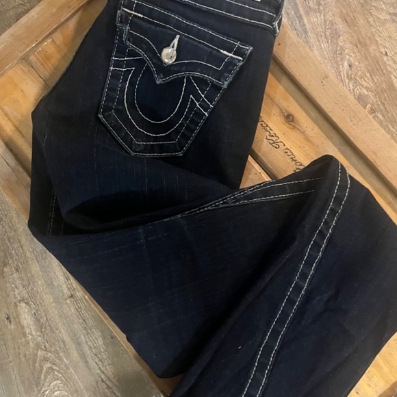 TRUE RELIGION - JOEY SN LOW RISE FLAP SKINNY ANKLE DENIM JEANS DARK RINSE - NWT - Picture 2 of 5